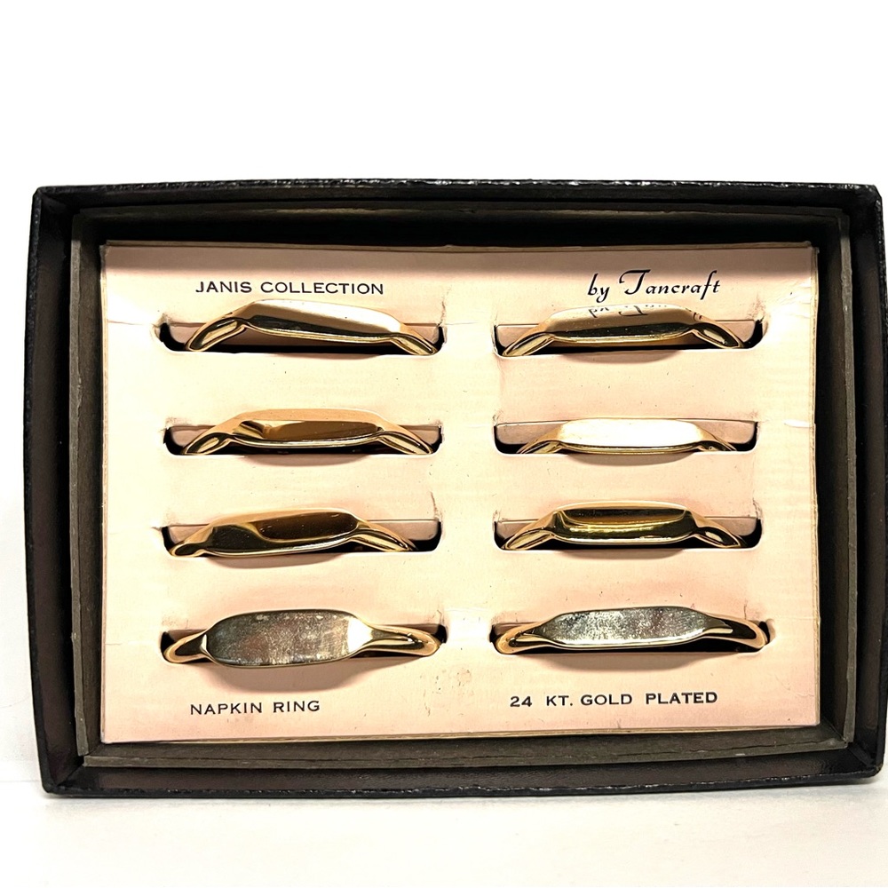 Vintage Napkin Rings JANIS COLLECTION 
by Jancraft 24 KT. Gold Plated